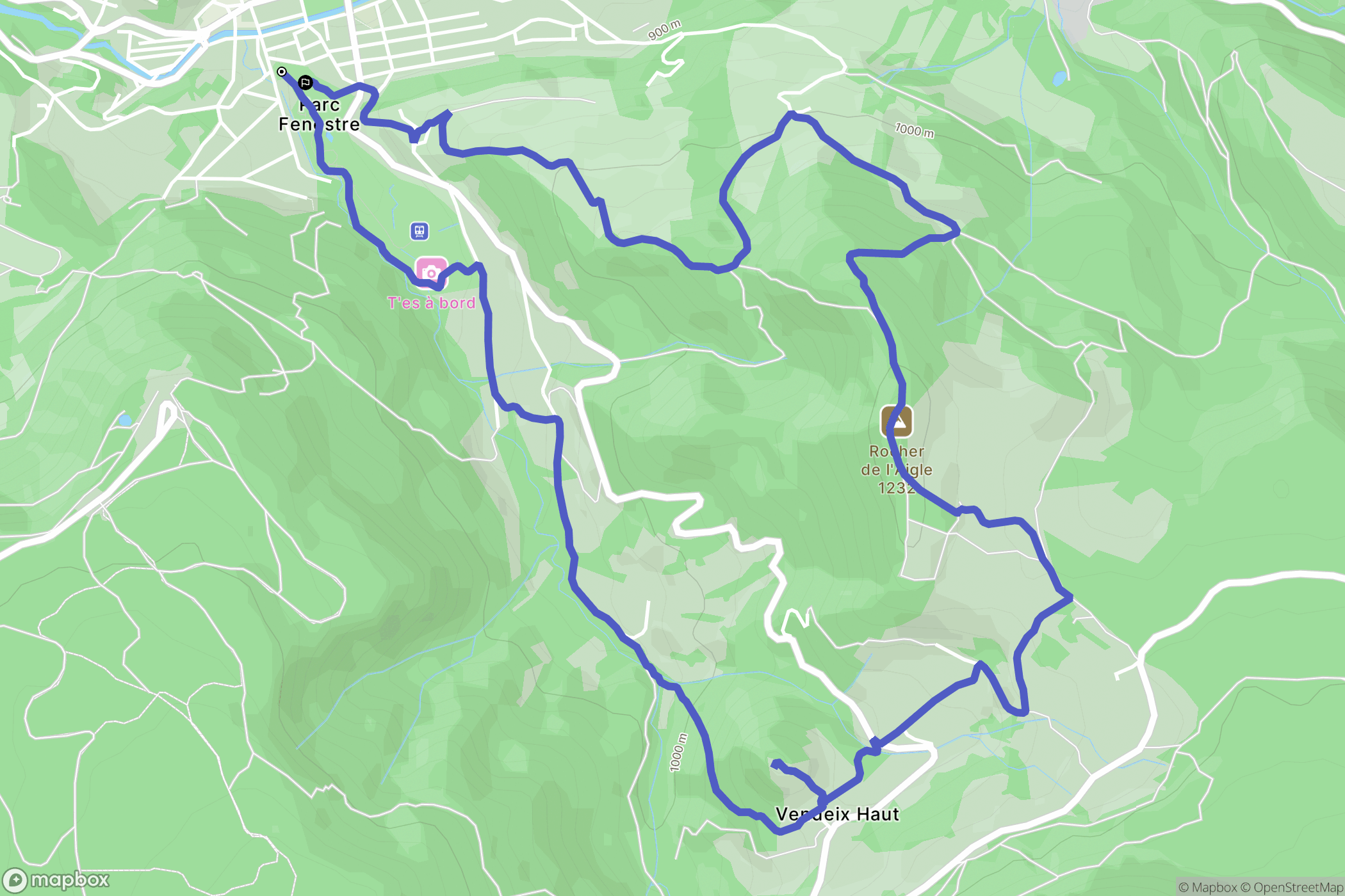 La Bourboule : carte du parcours de randonnée - France