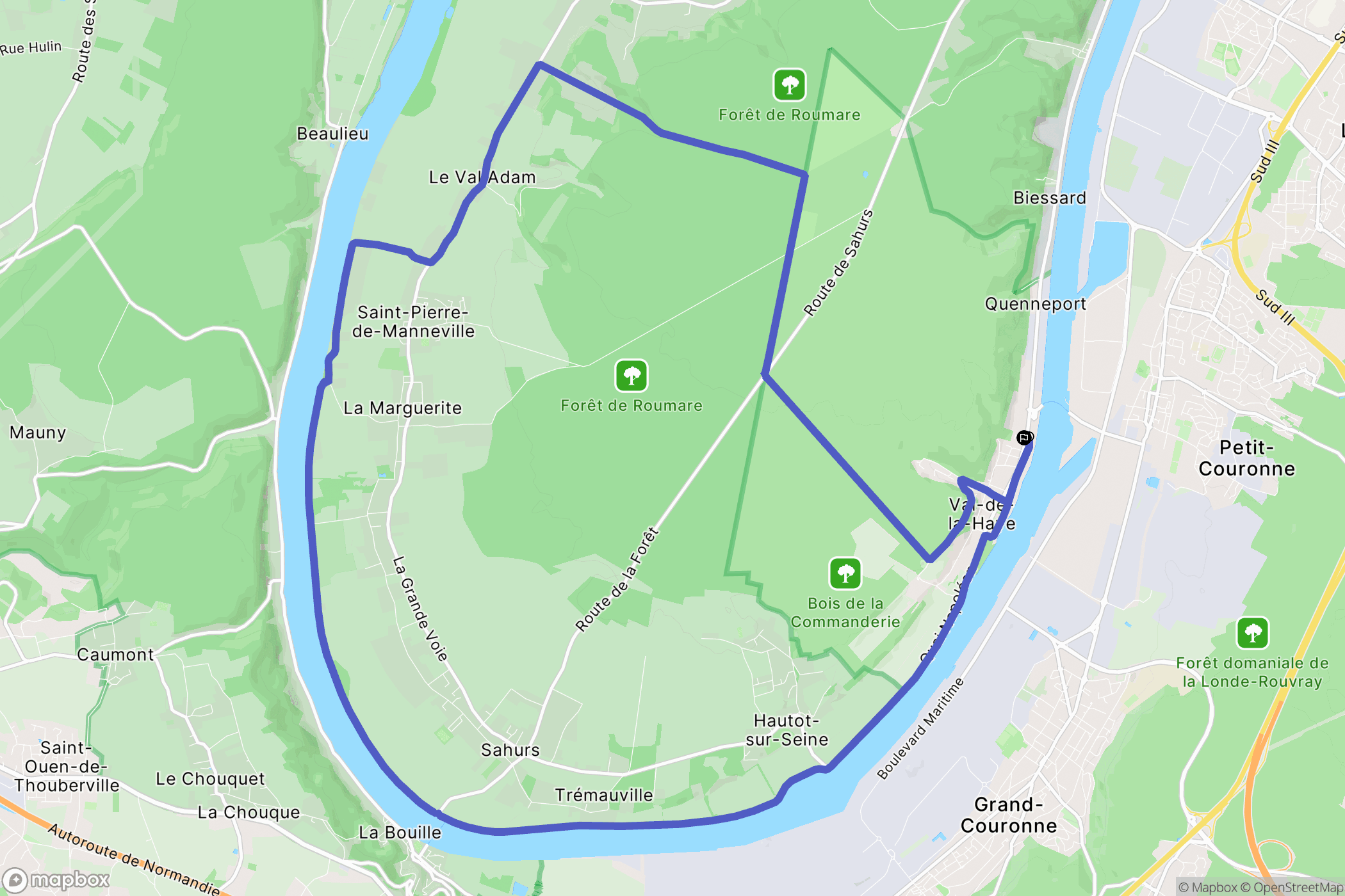 Val-de-la-Haye : carte du parcours de randonnée - France