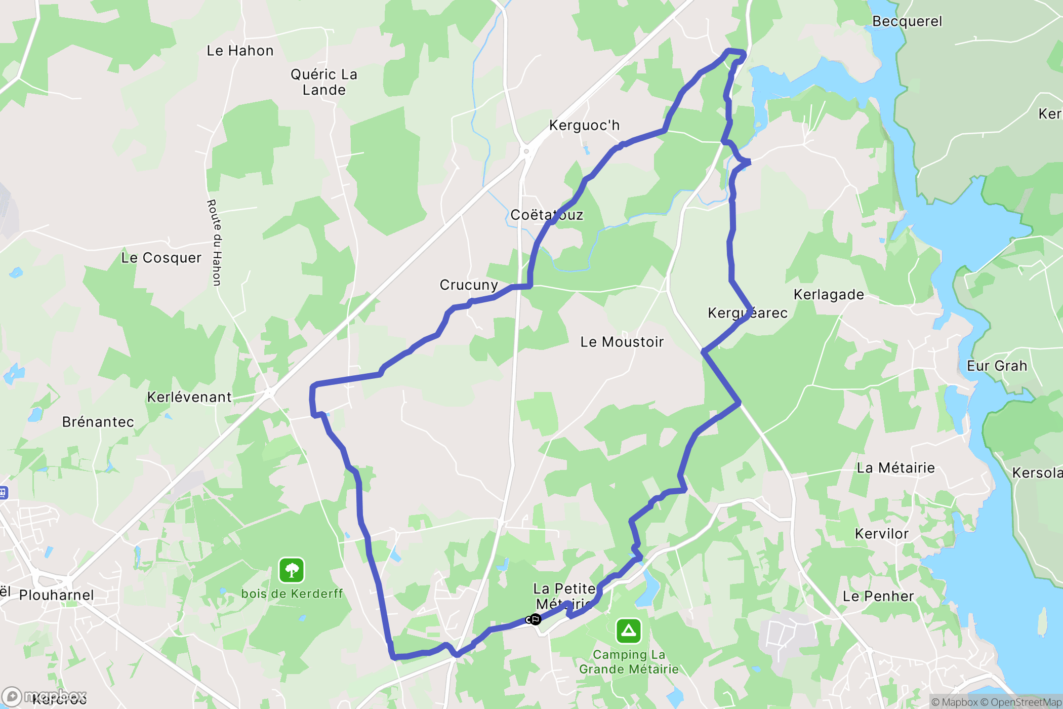 Carnac : carte du parcours de randonnée - France