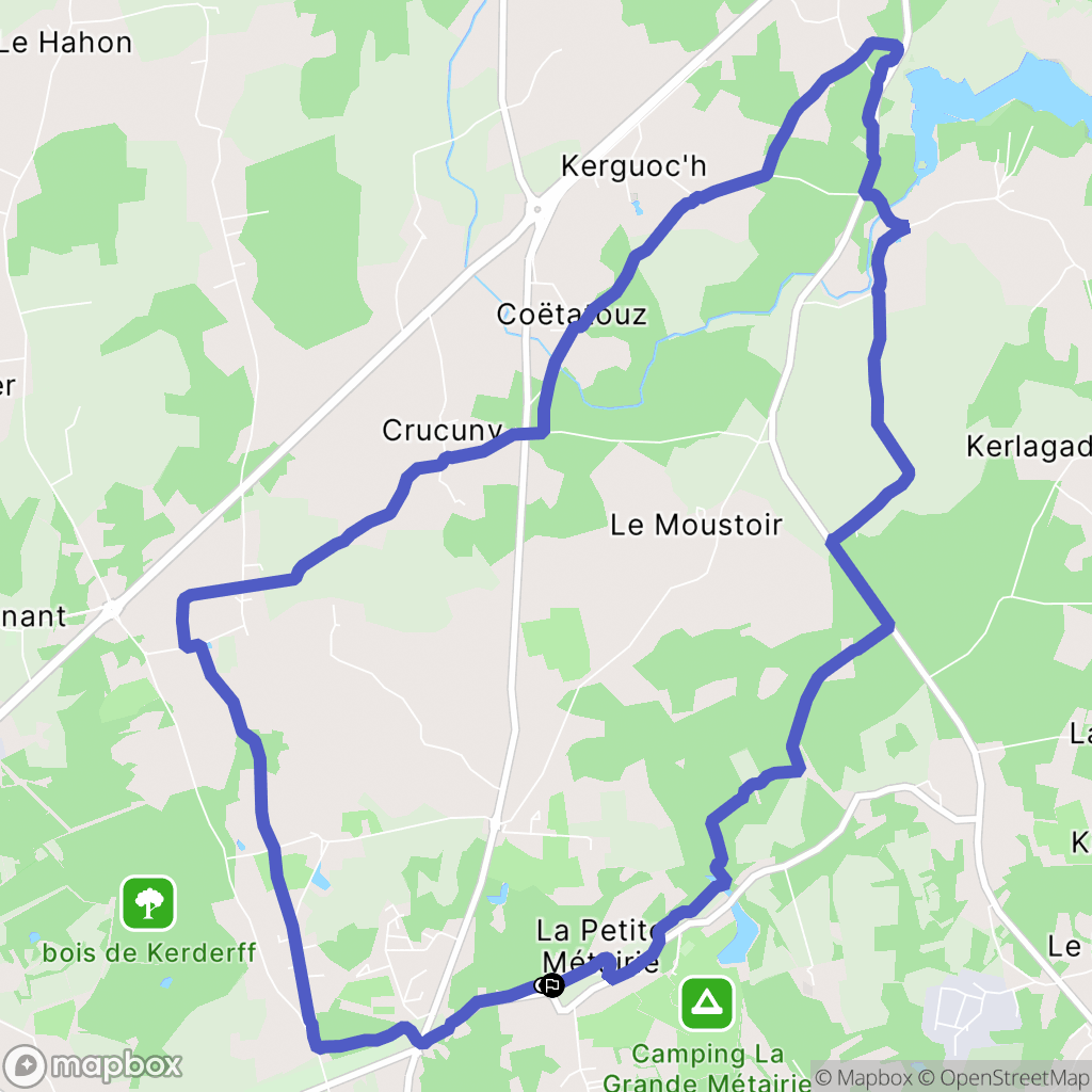 Carnac : carte du parcours de randonnée - France