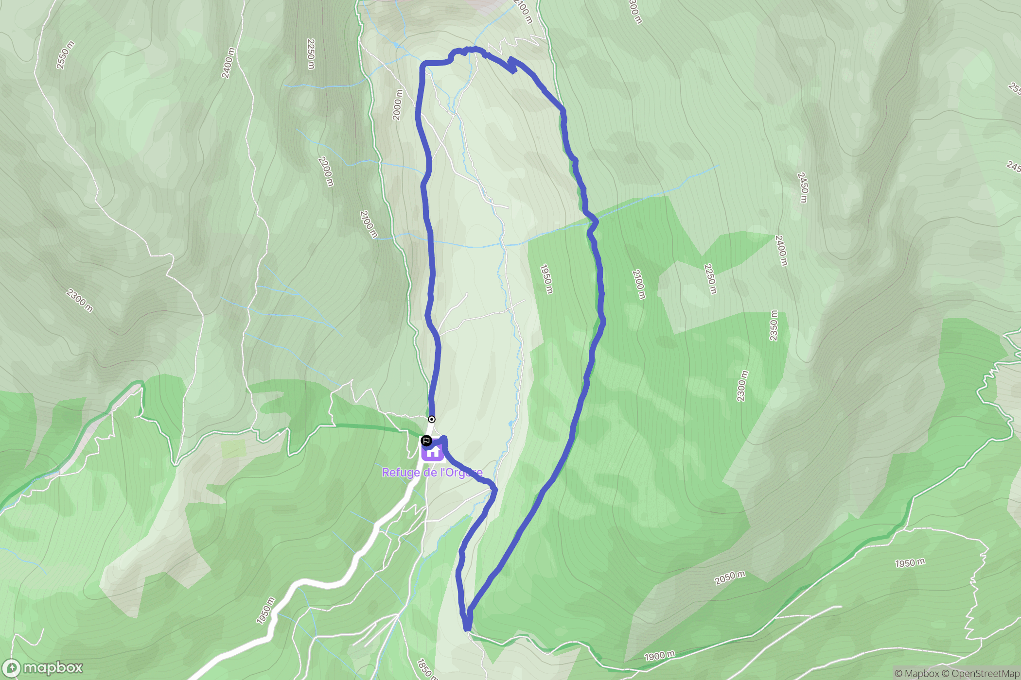 Villarodin-Bourget : carte du parcours de randonnée - France