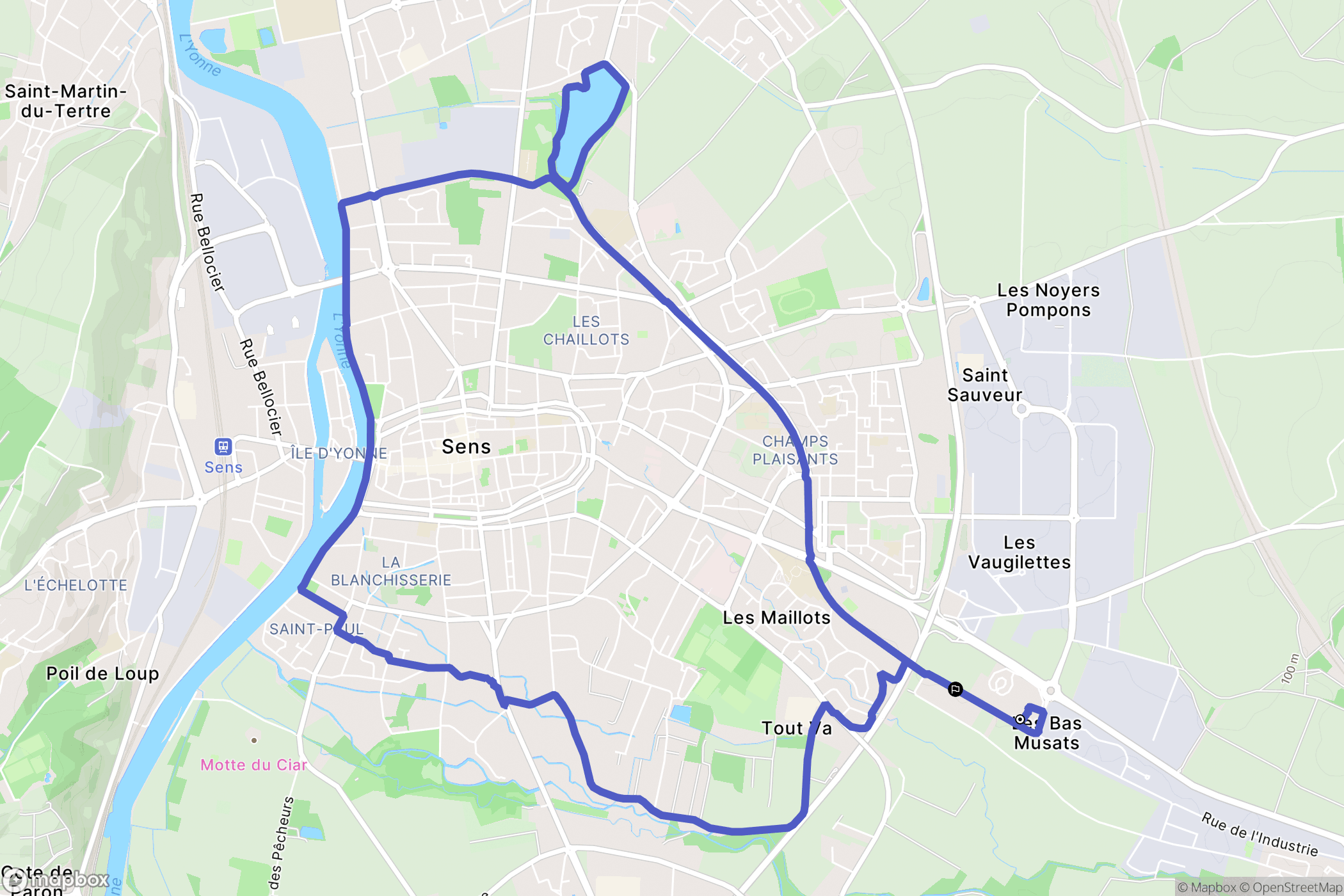 Malay-le-Grand : carte du parcours de randonnée - France
