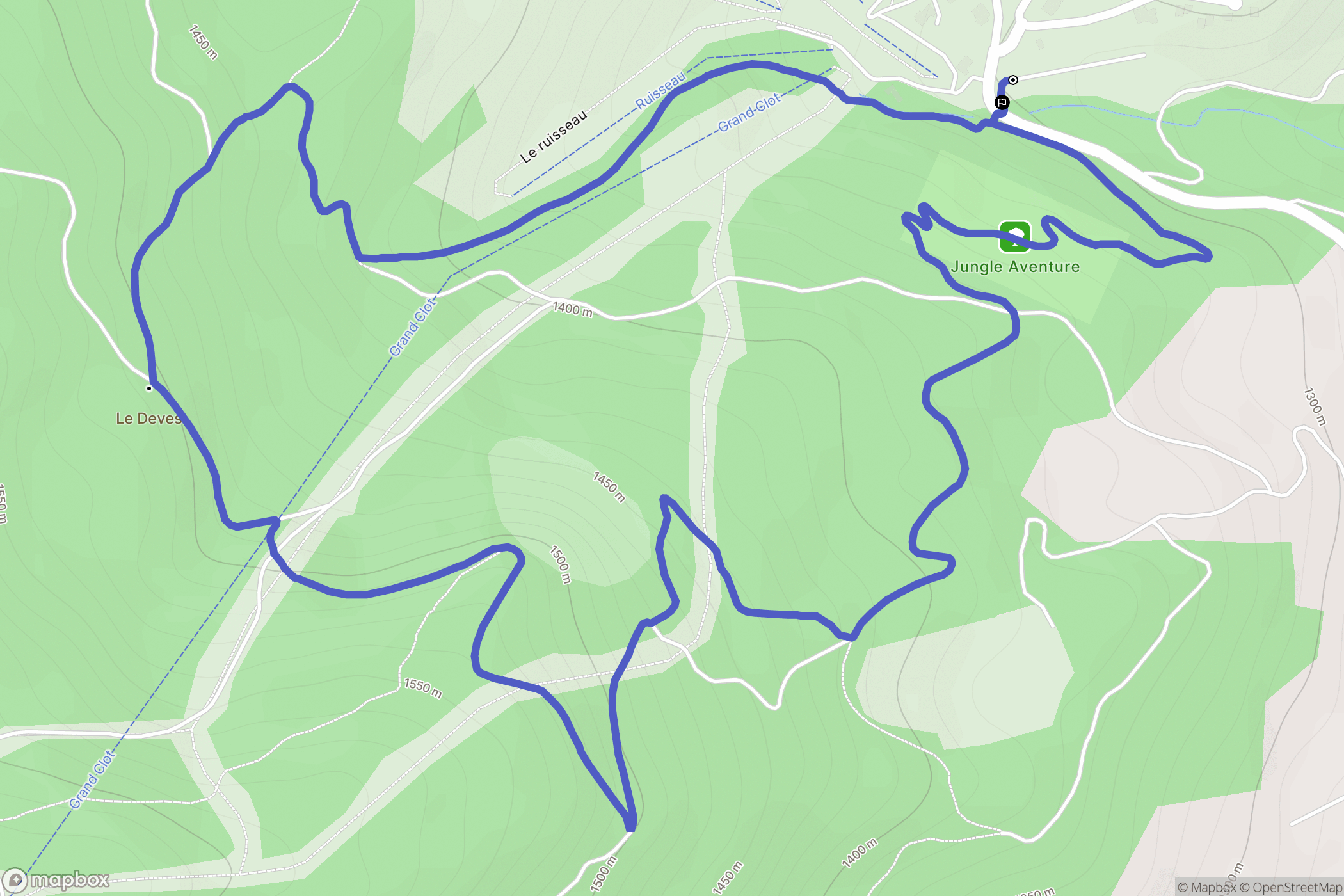 Laye : carte du parcours de randonnée - France
