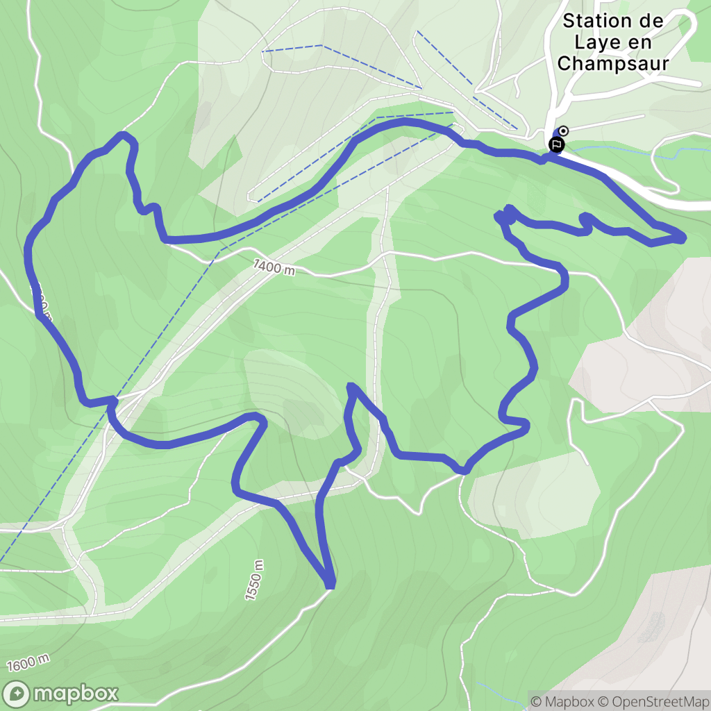 Laye : carte du parcours de randonnée - France