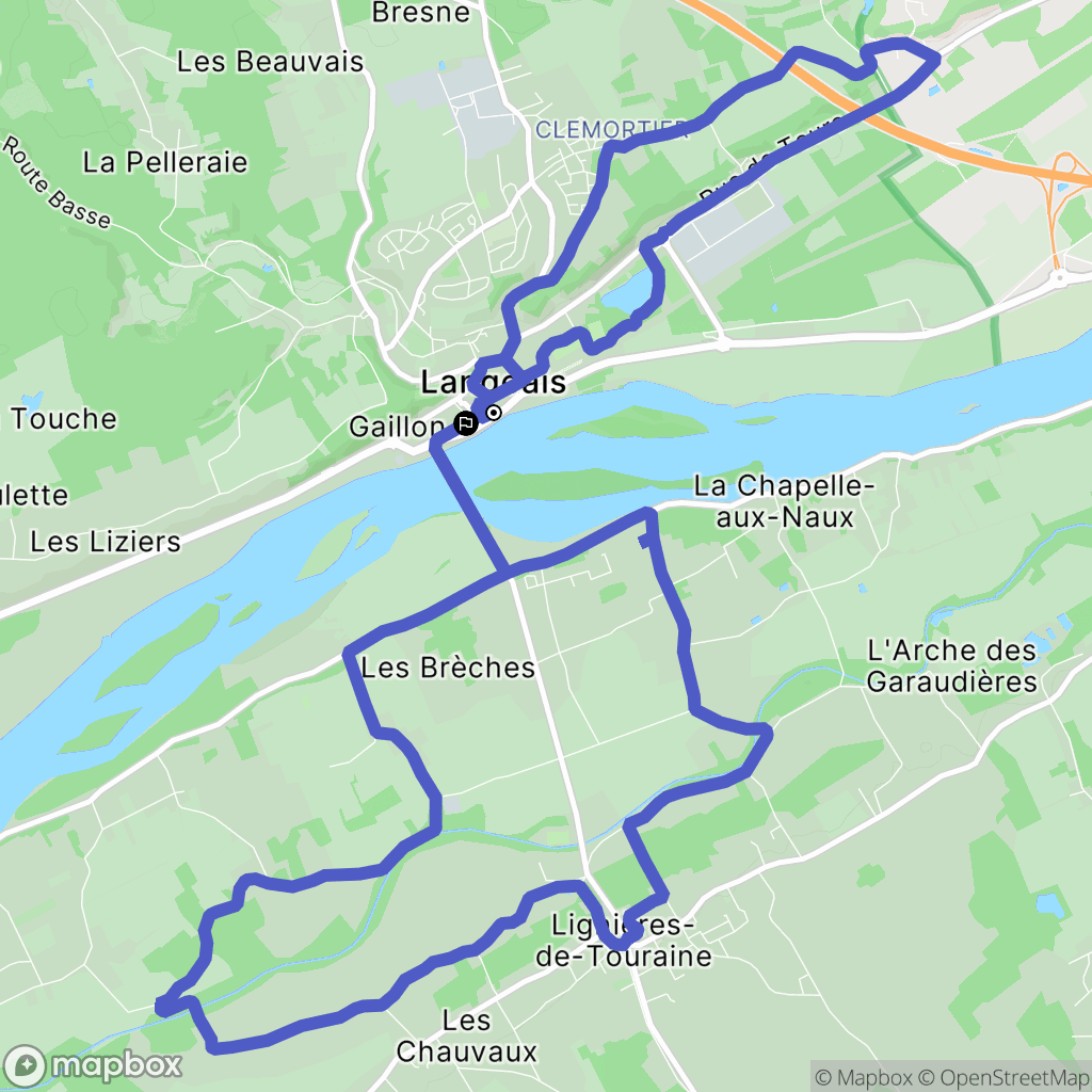 Langeais : carte du parcours de randonnée - France