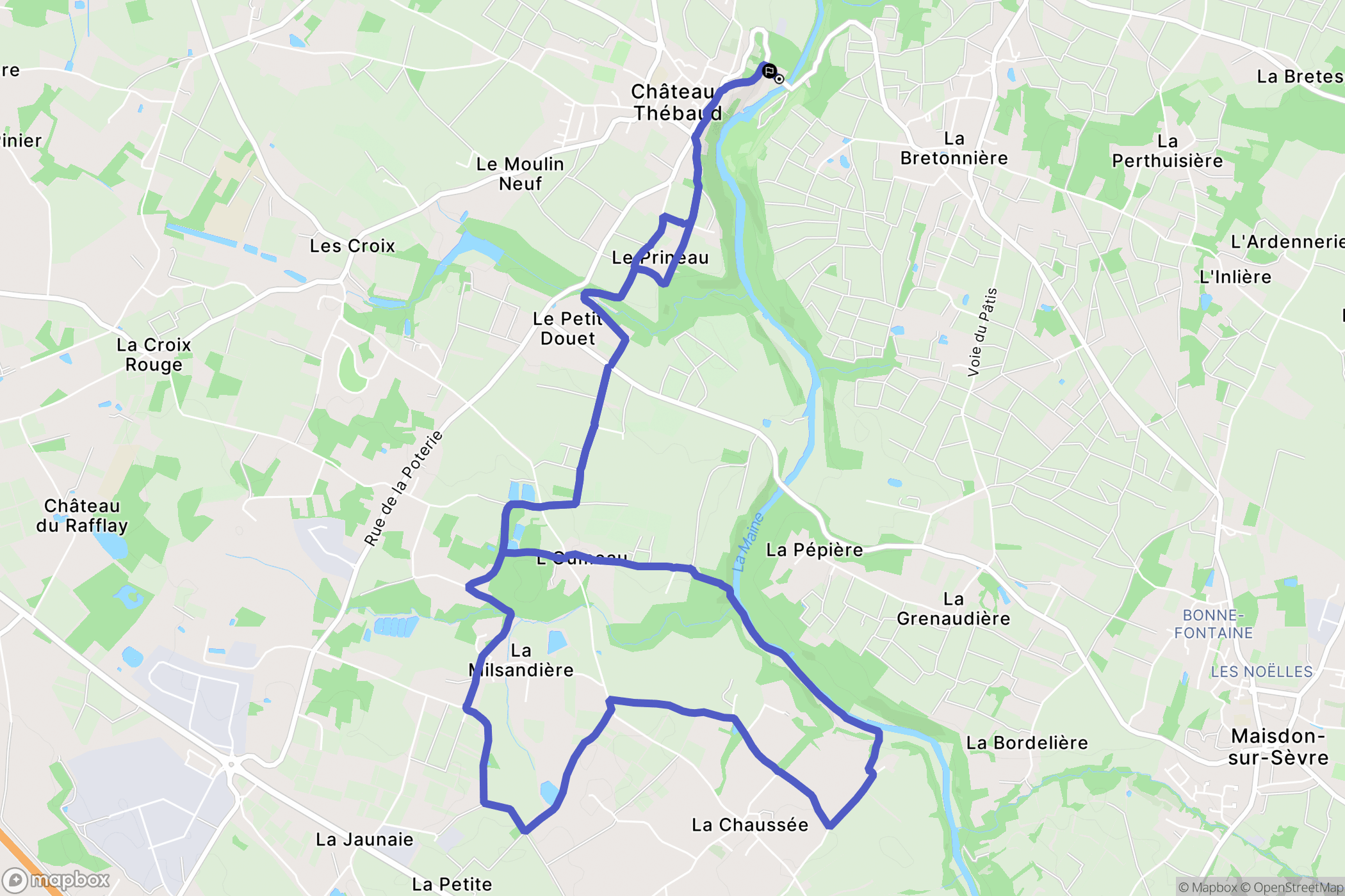 Château-Thébaud : carte du parcours de randonnée - France
