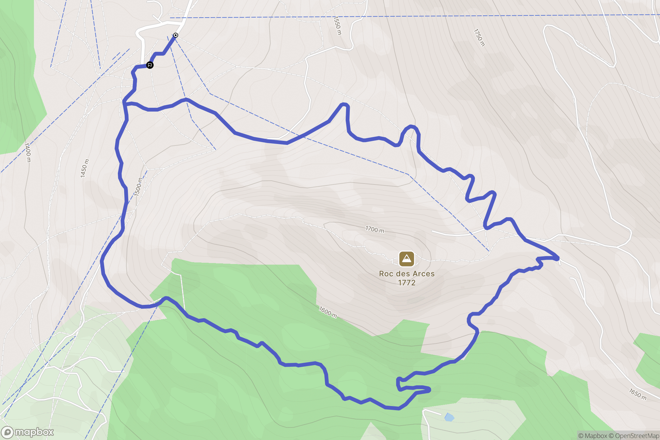 Le Grand-Bornand : carte du parcours de randonnée - France