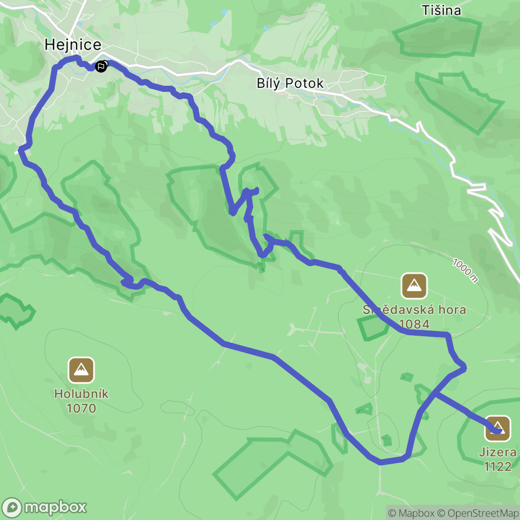 Bílý Potok: mapa trasy - Czechia