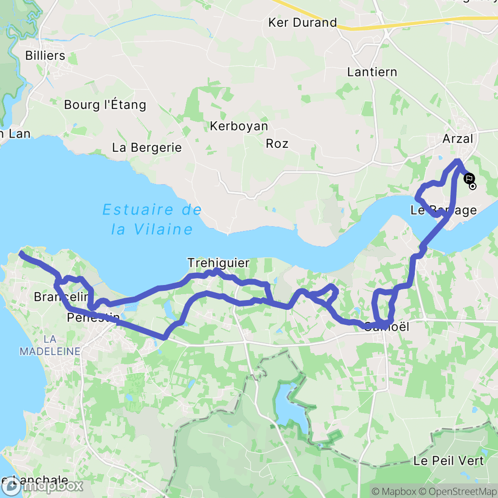 Arzal : carte du parcours de randonnée - France