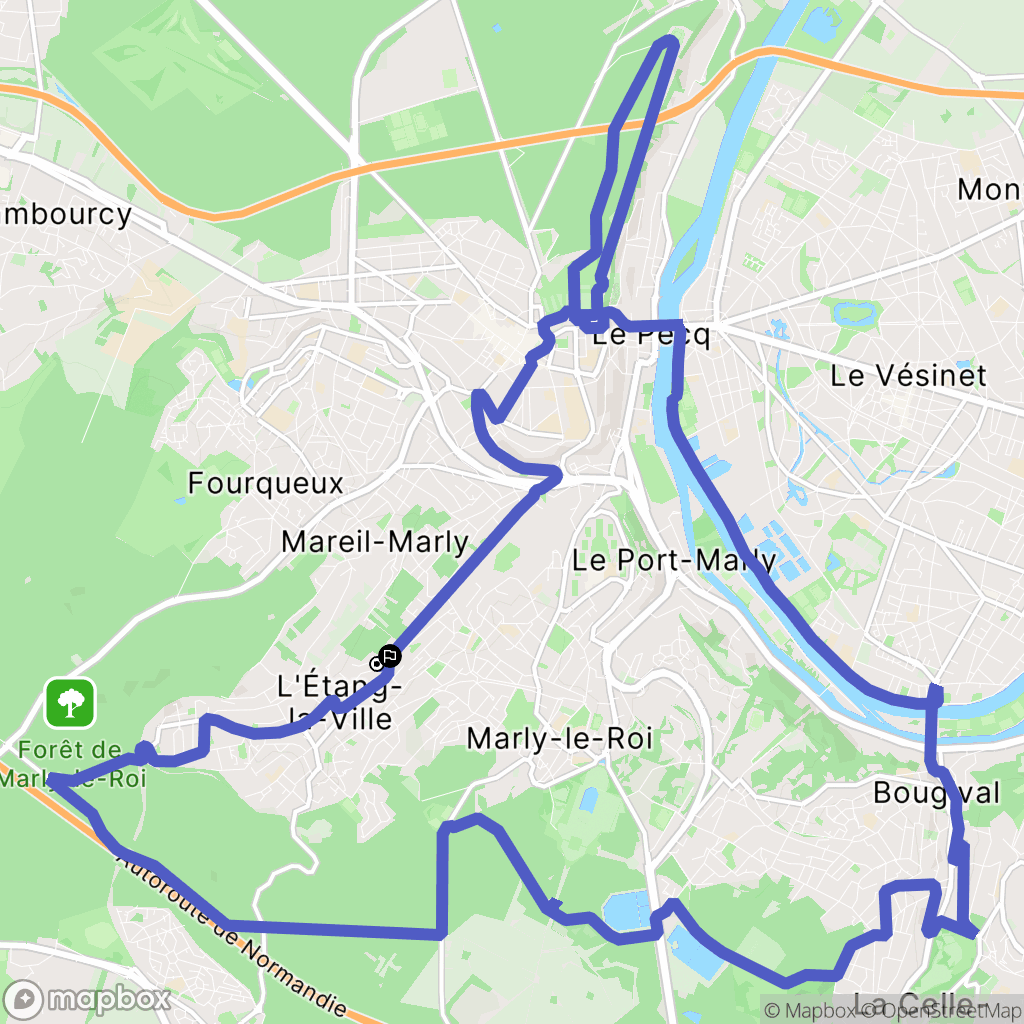 L'Étang-la-Ville : carte du parcours de randonnée - France