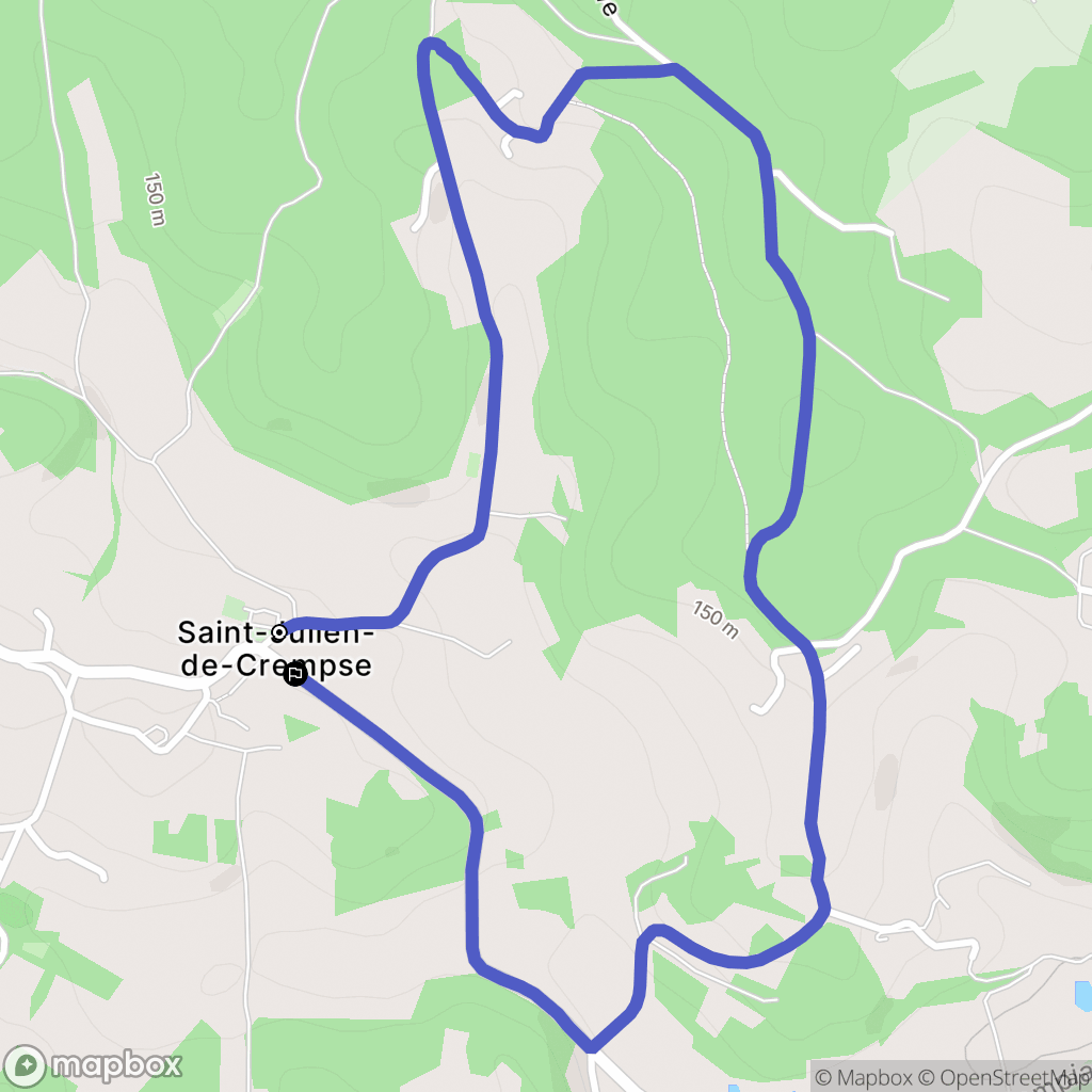 Eyraud-Crempse-Maurens : carte du parcours de randonnée - France