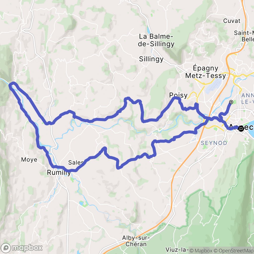 Annecy : carte du parcours de randonnée - France