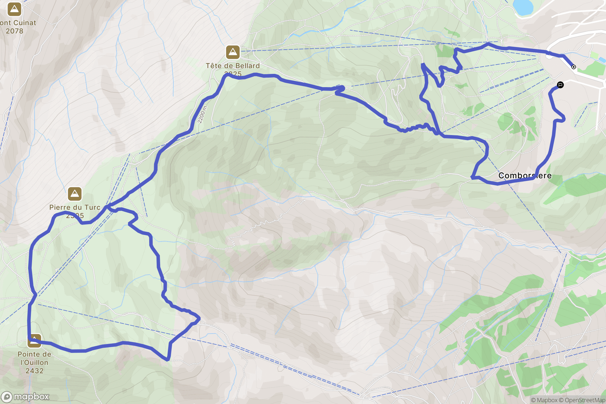 Fontcouverte-la-Toussuire : carte du parcours de randonnée - France