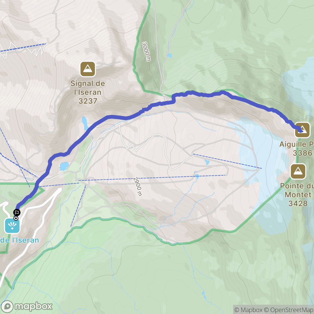 Bonneval-sur-Arc : carte du parcours de randonnée - France