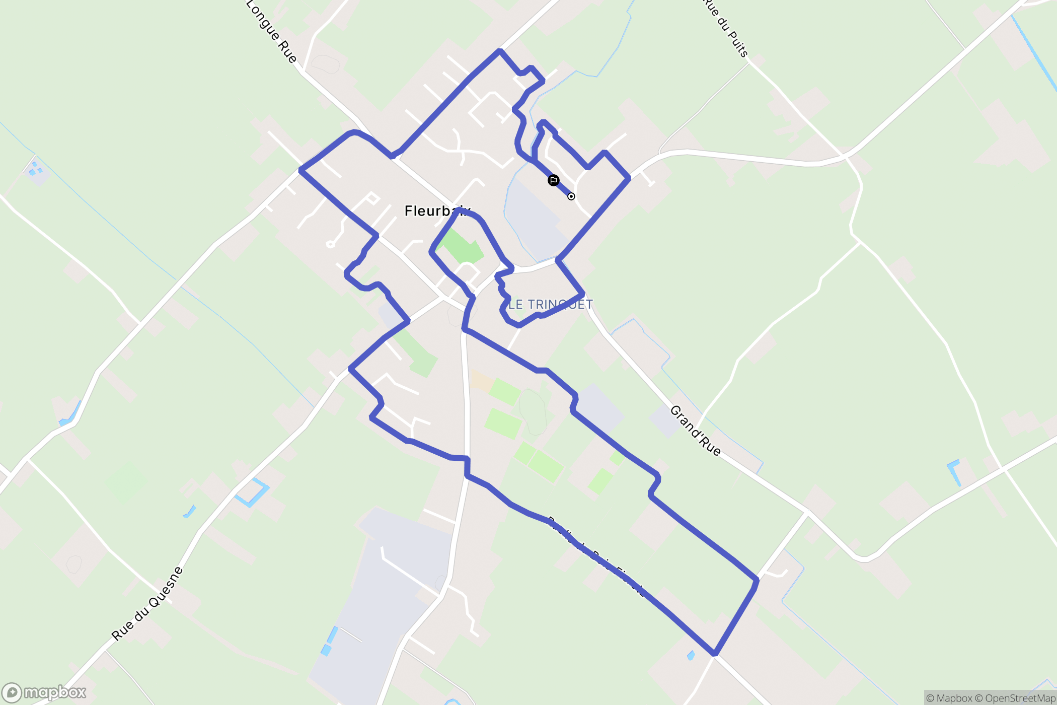 Fleurbaix : carte du parcours de randonnée - France