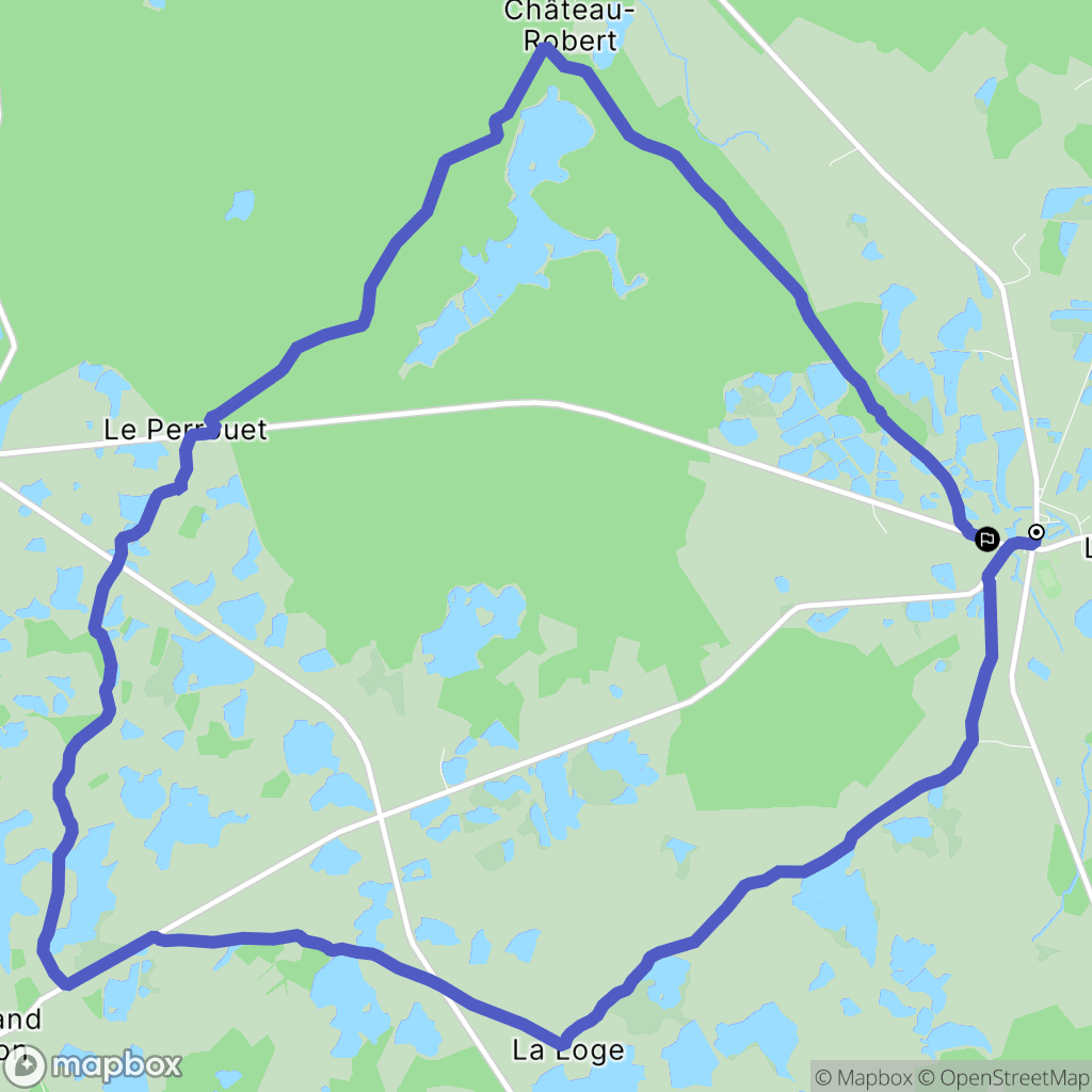 Méobecq : carte du parcours de randonnée - France