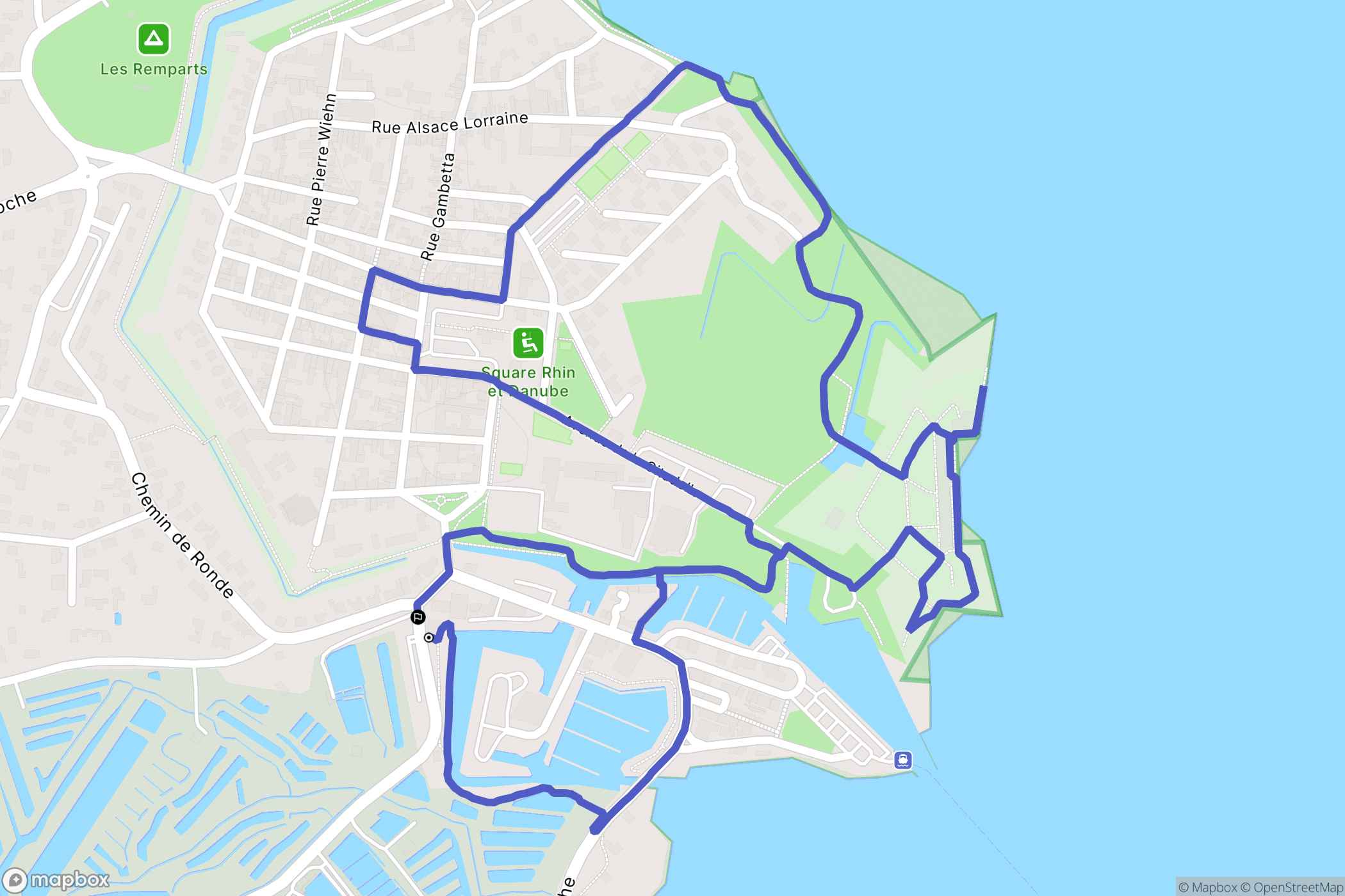 Le Château-d'Oléron : carte du parcours de randonnée - France