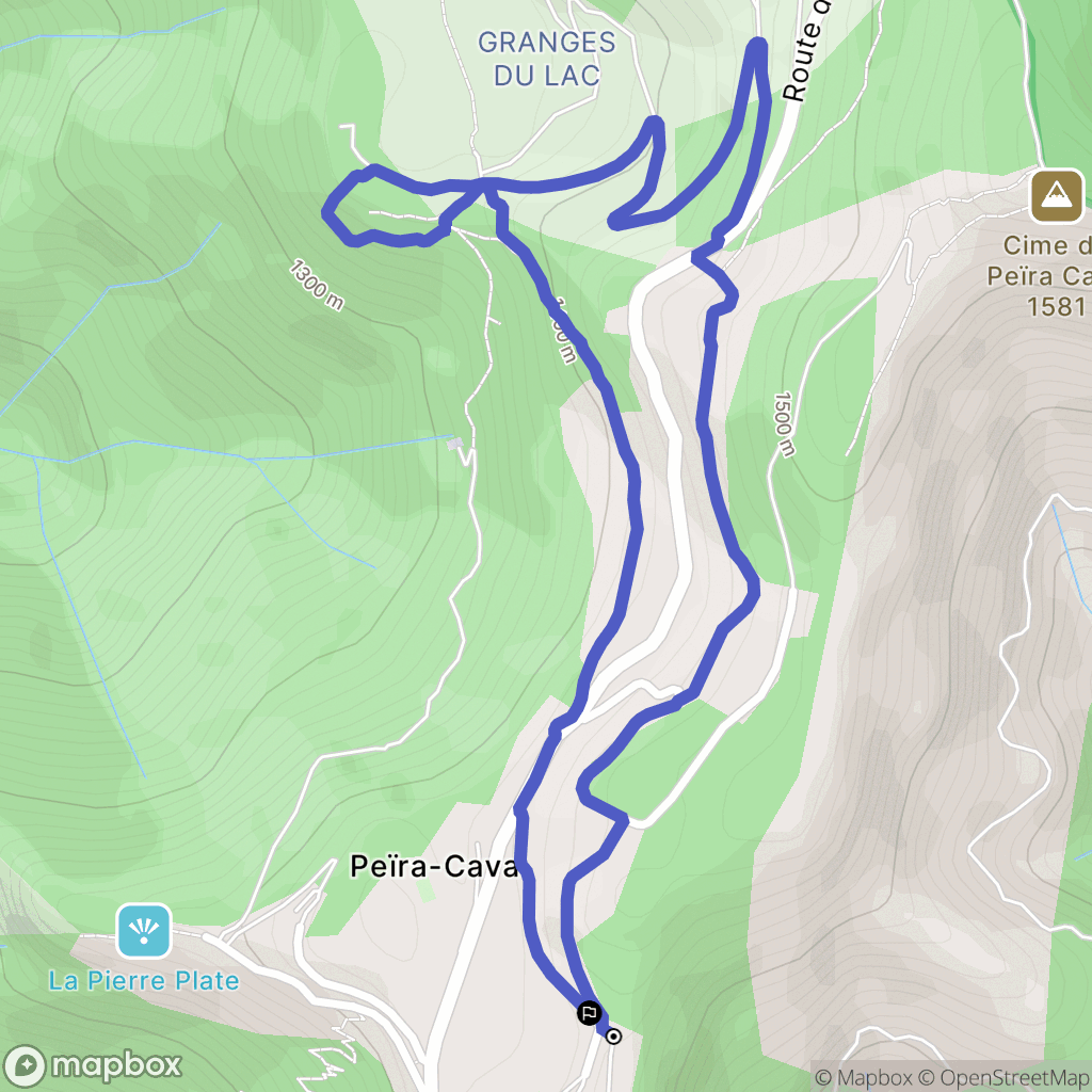 Lucéram : carte du parcours de randonnée - France