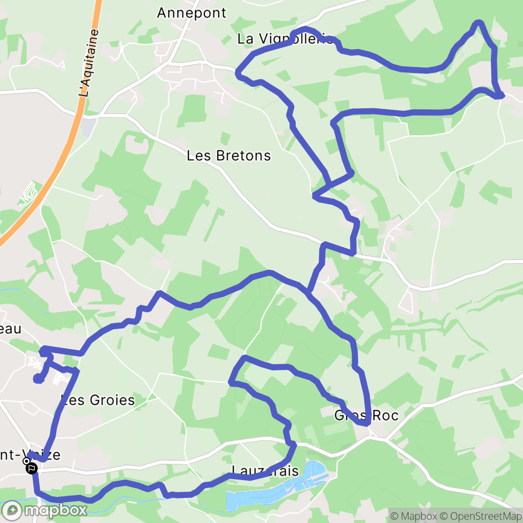 Saint-Vaize : carte du parcours de randonnée - France