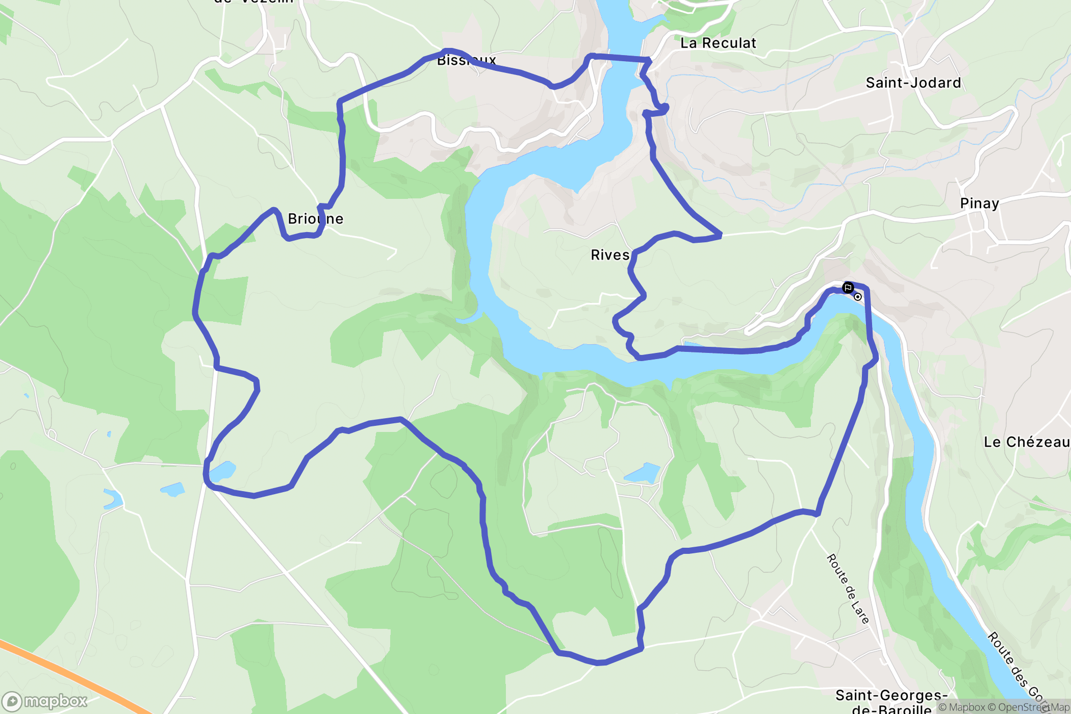 Pinay : carte du parcours de randonnée - France