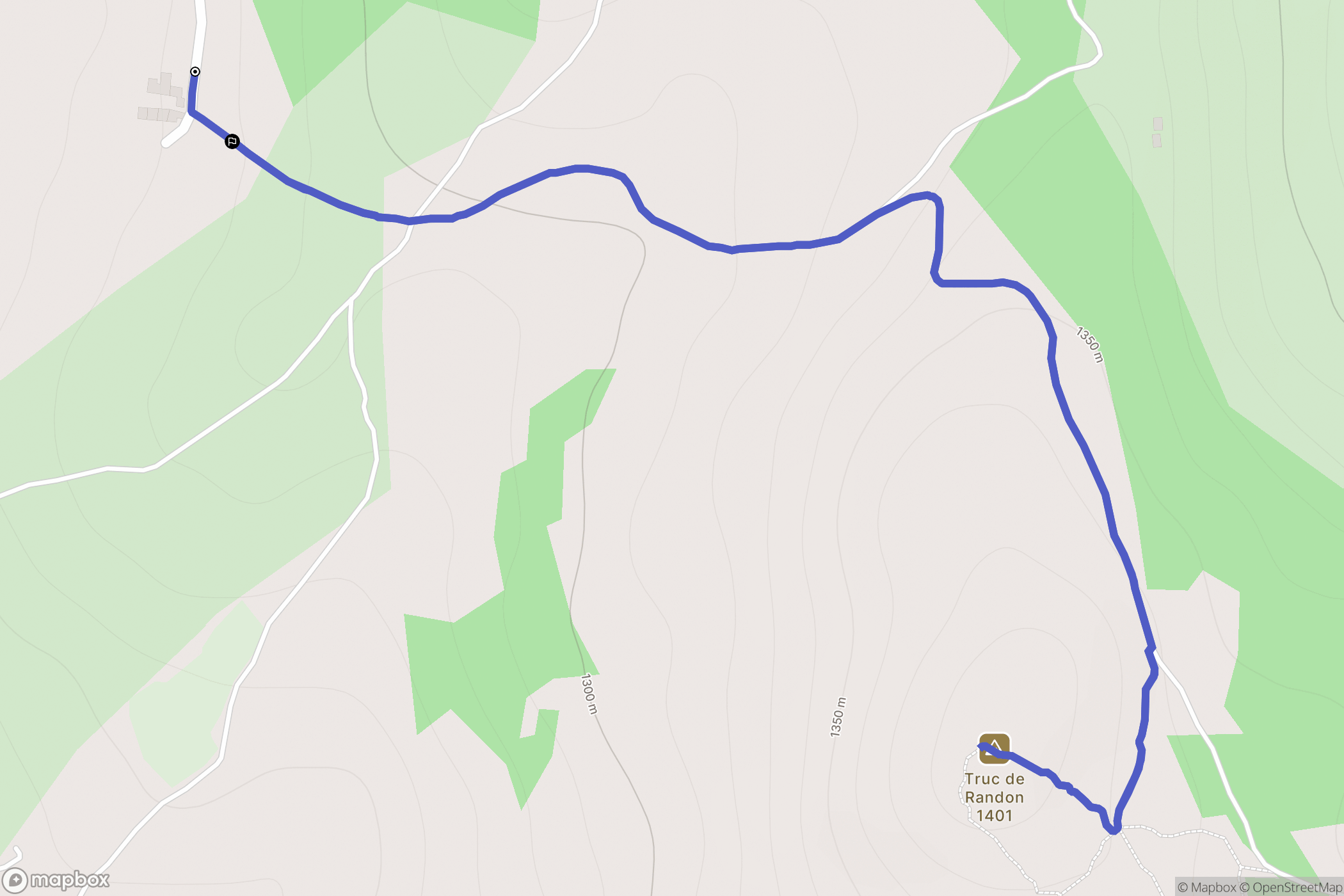 Monts-de-Randon : carte du parcours de randonnée - France