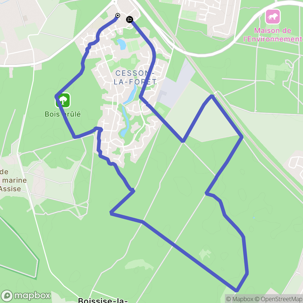 Cesson : carte du parcours de randonnée - France