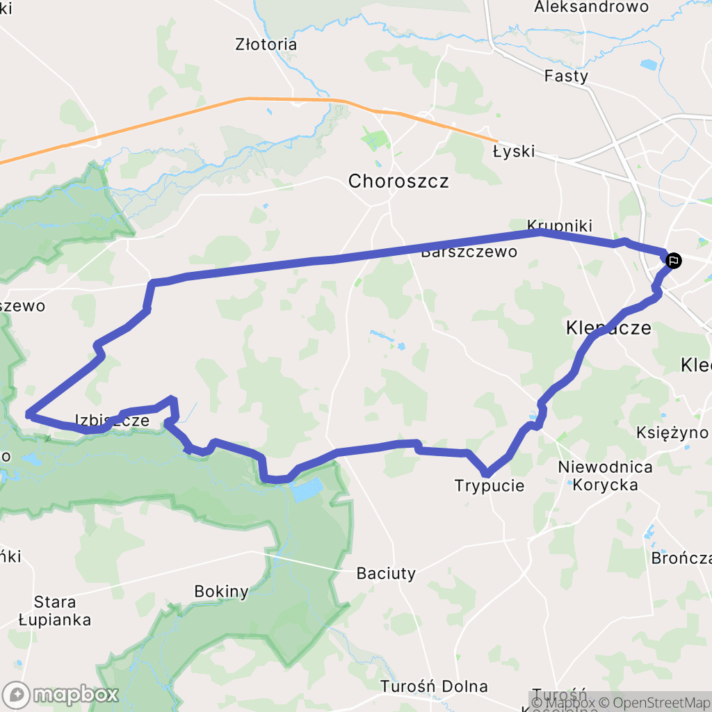 Białystok: mapa trasy - Poland