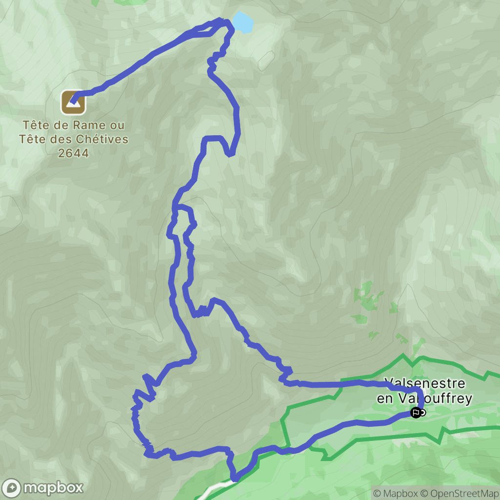 Valjouffrey : carte du parcours de randonnée - France