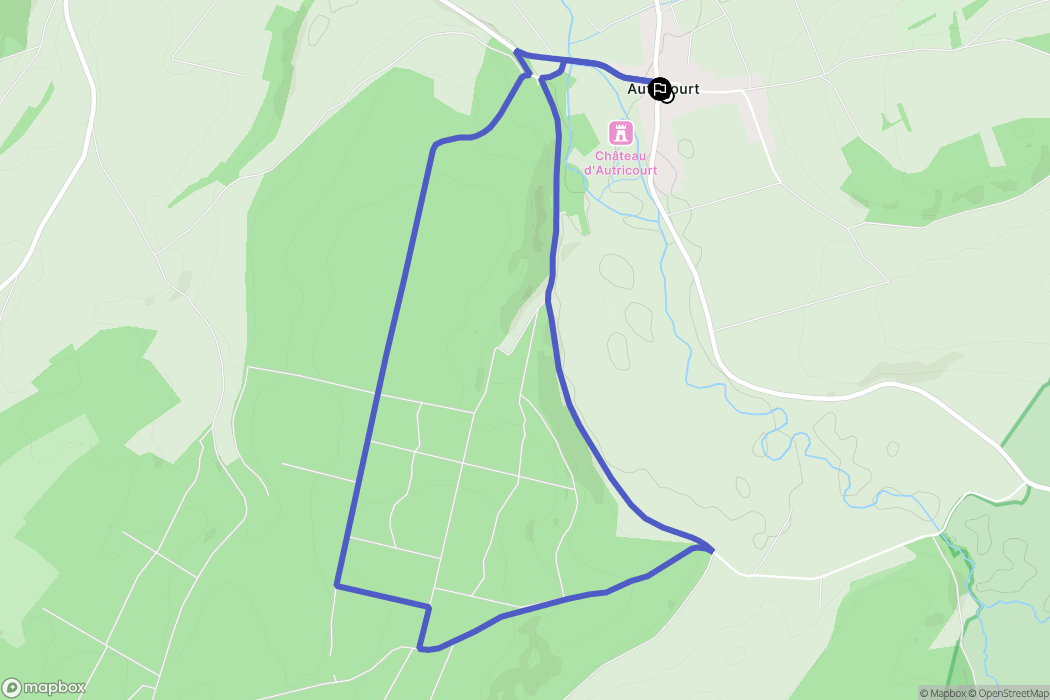 Autricourt : carte du parcours de randonnée - France