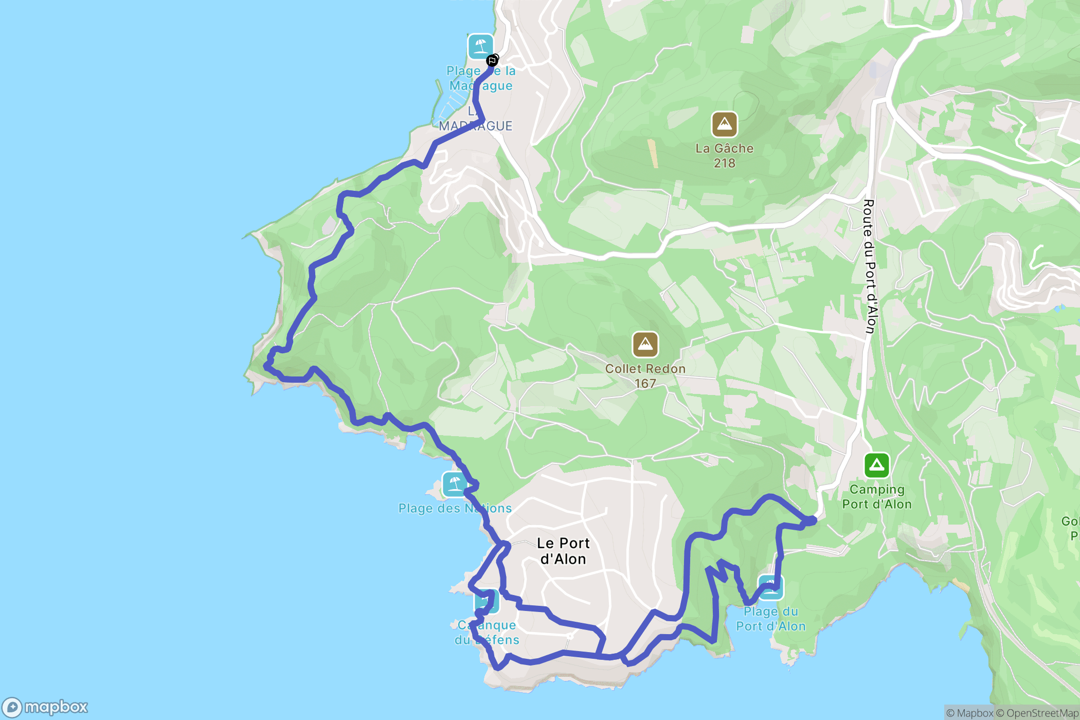 Saint-Cyr-sur-Mer : carte du parcours de randonnée - France