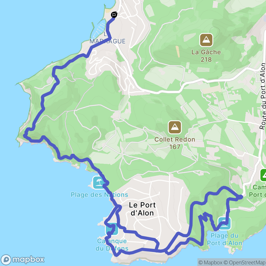 Saint-Cyr-sur-Mer : carte du parcours de randonnée - France