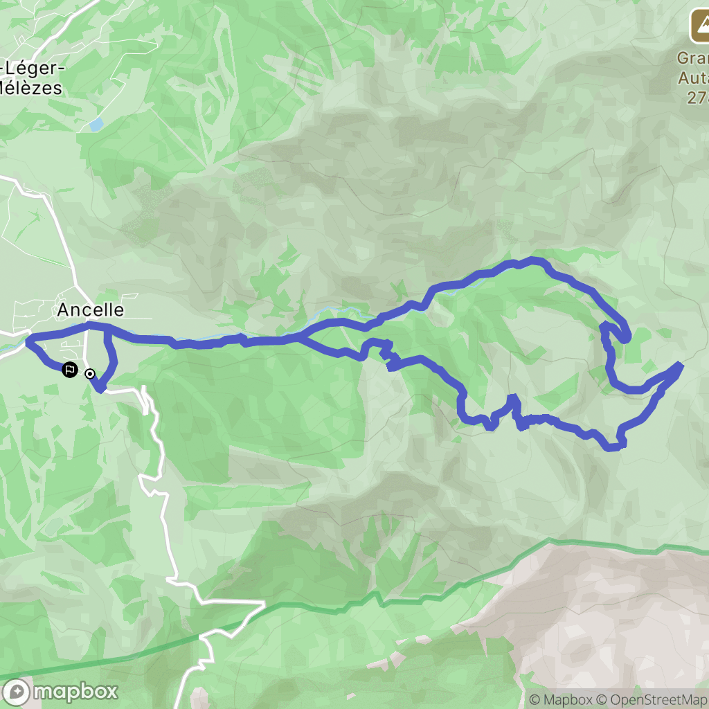 Ancelle : carte du parcours de randonnée - France