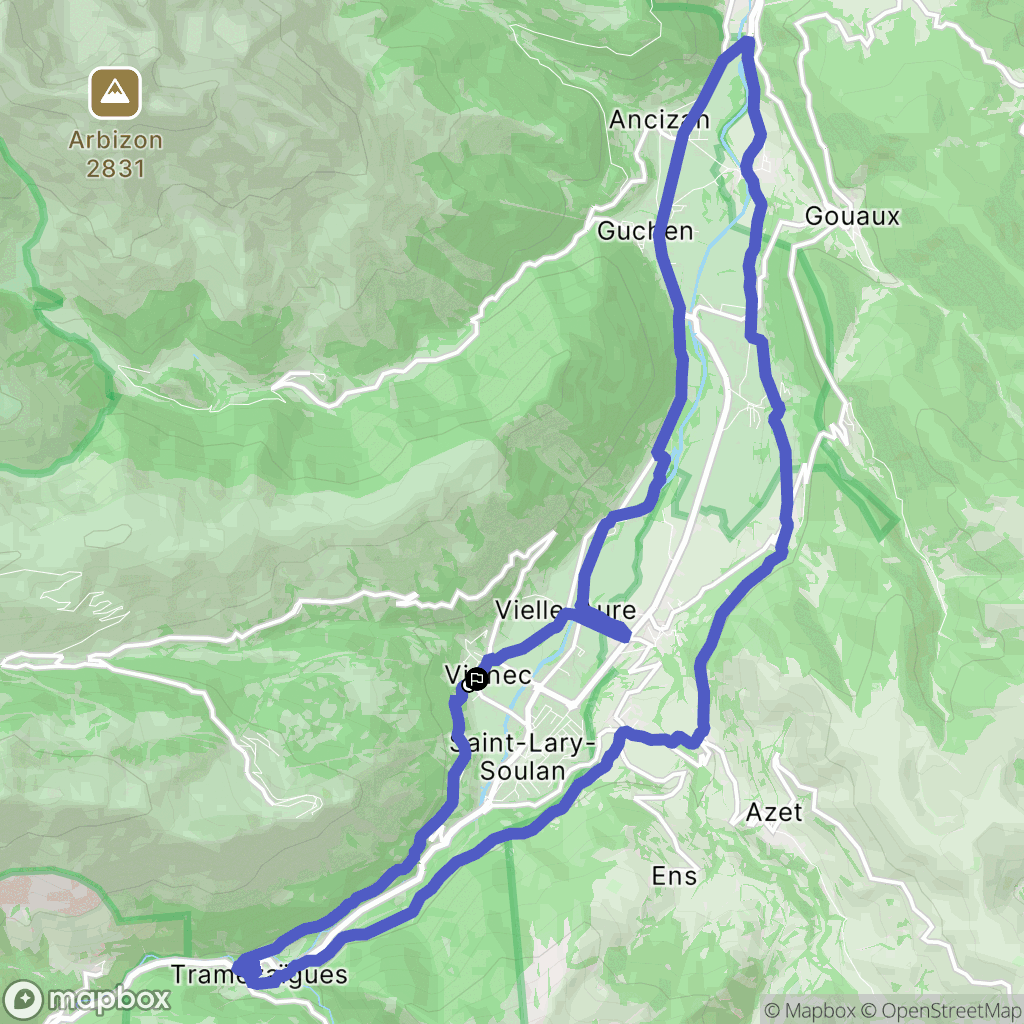 Vignec : carte du parcours de randonnée - France