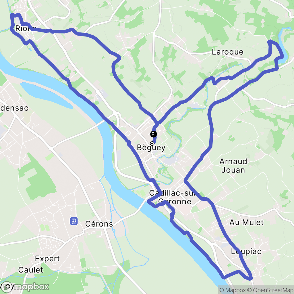 Béguey : carte du parcours de randonnée - France