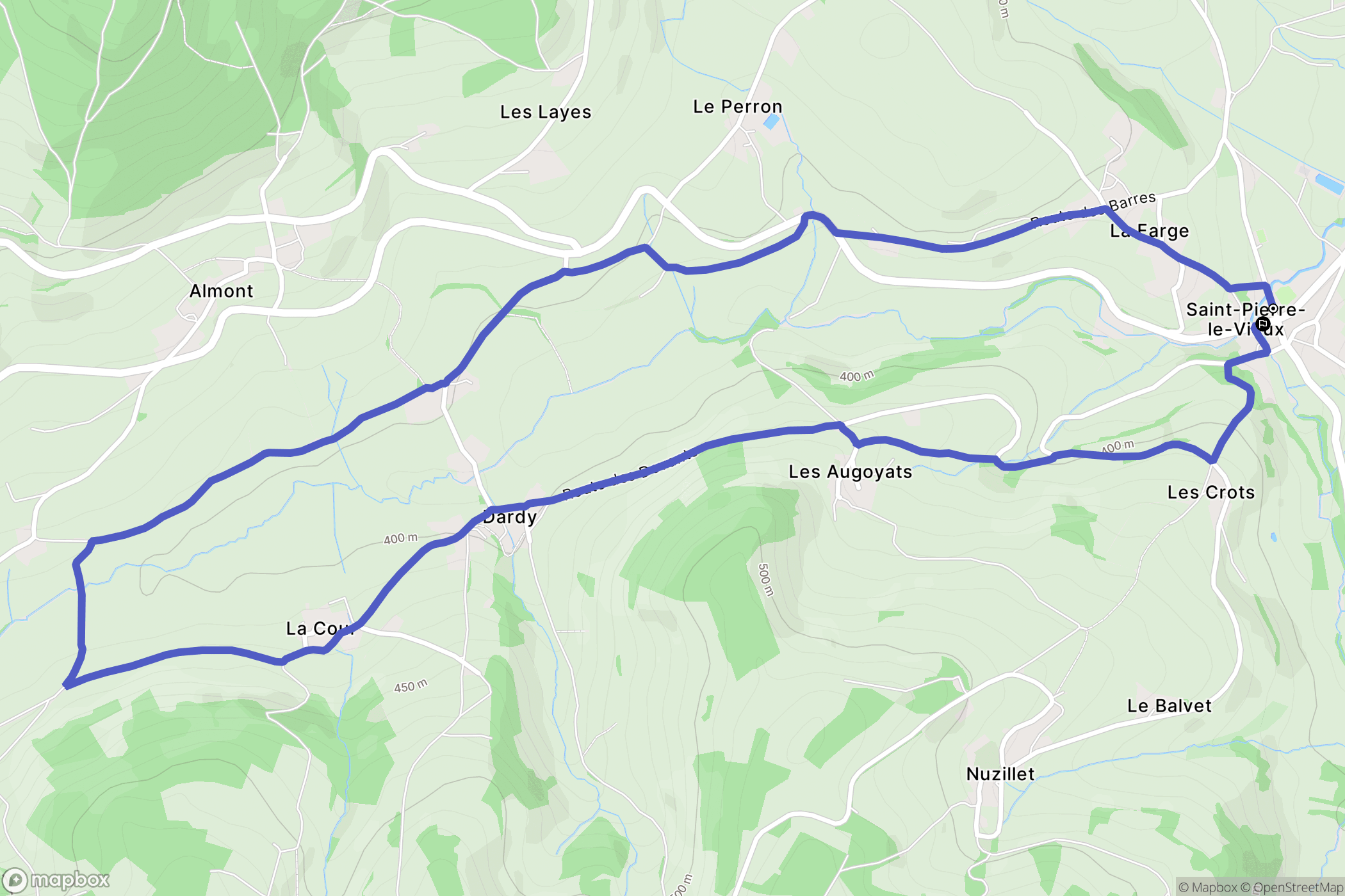 Saint-Pierre-le-Vieux : carte du parcours de randonnée - France