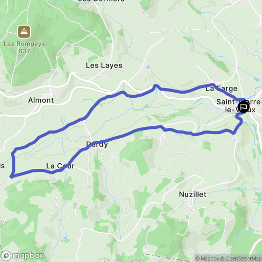 Saint-Pierre-le-Vieux : carte du parcours de randonnée - France