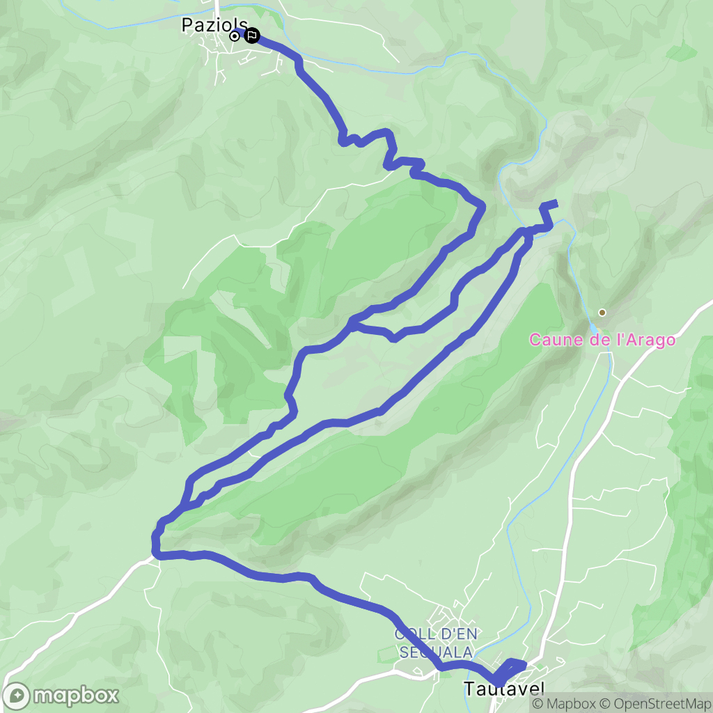 Paziols : carte du parcours de randonnée - France
