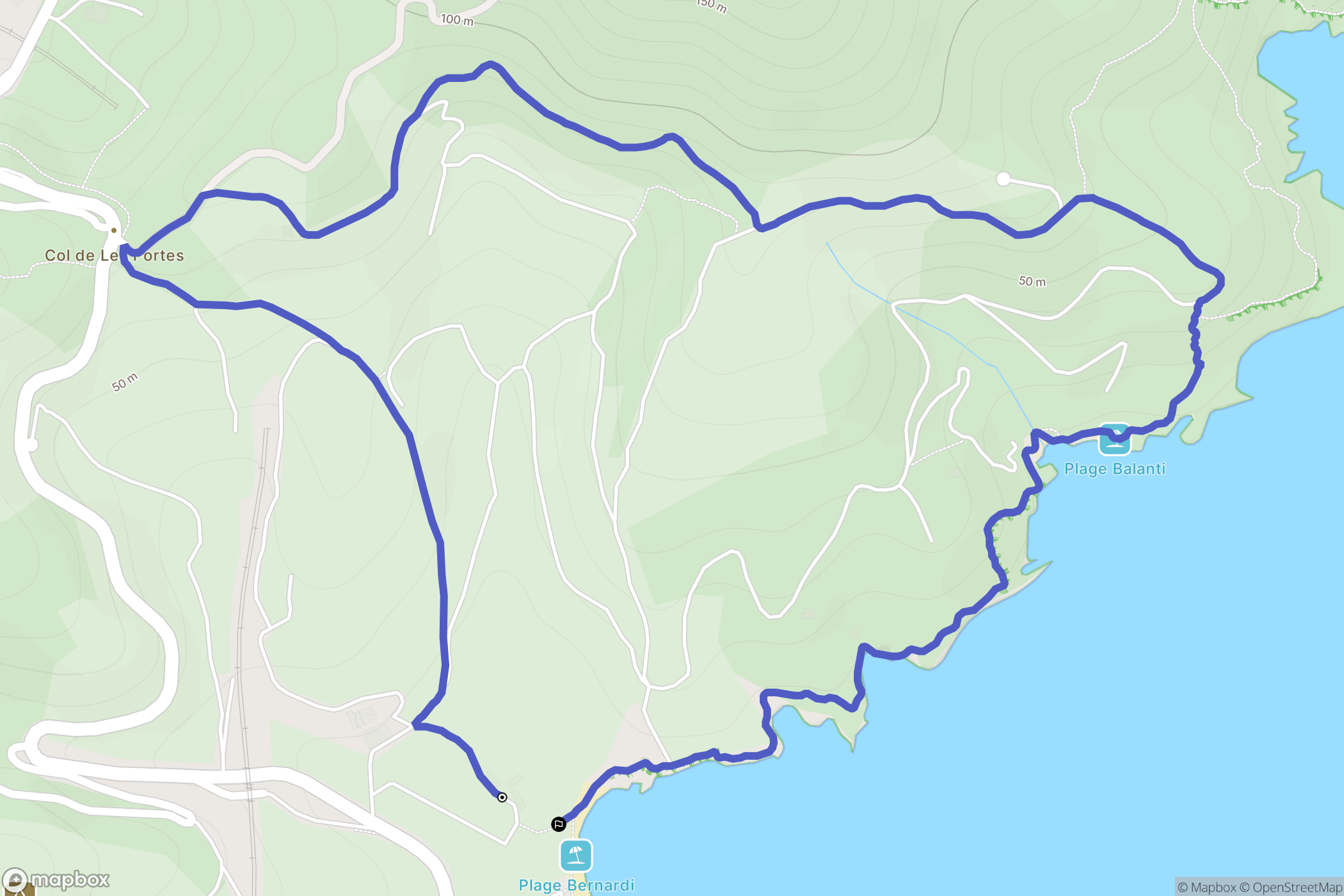 Port-Vendres : carte du parcours de randonnée - France