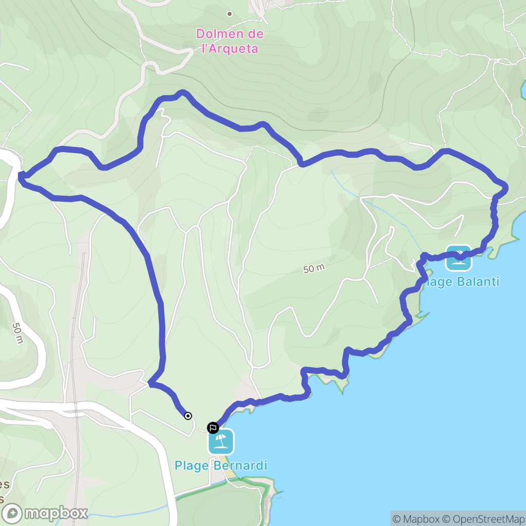 Port-Vendres : carte du parcours de randonnée - France