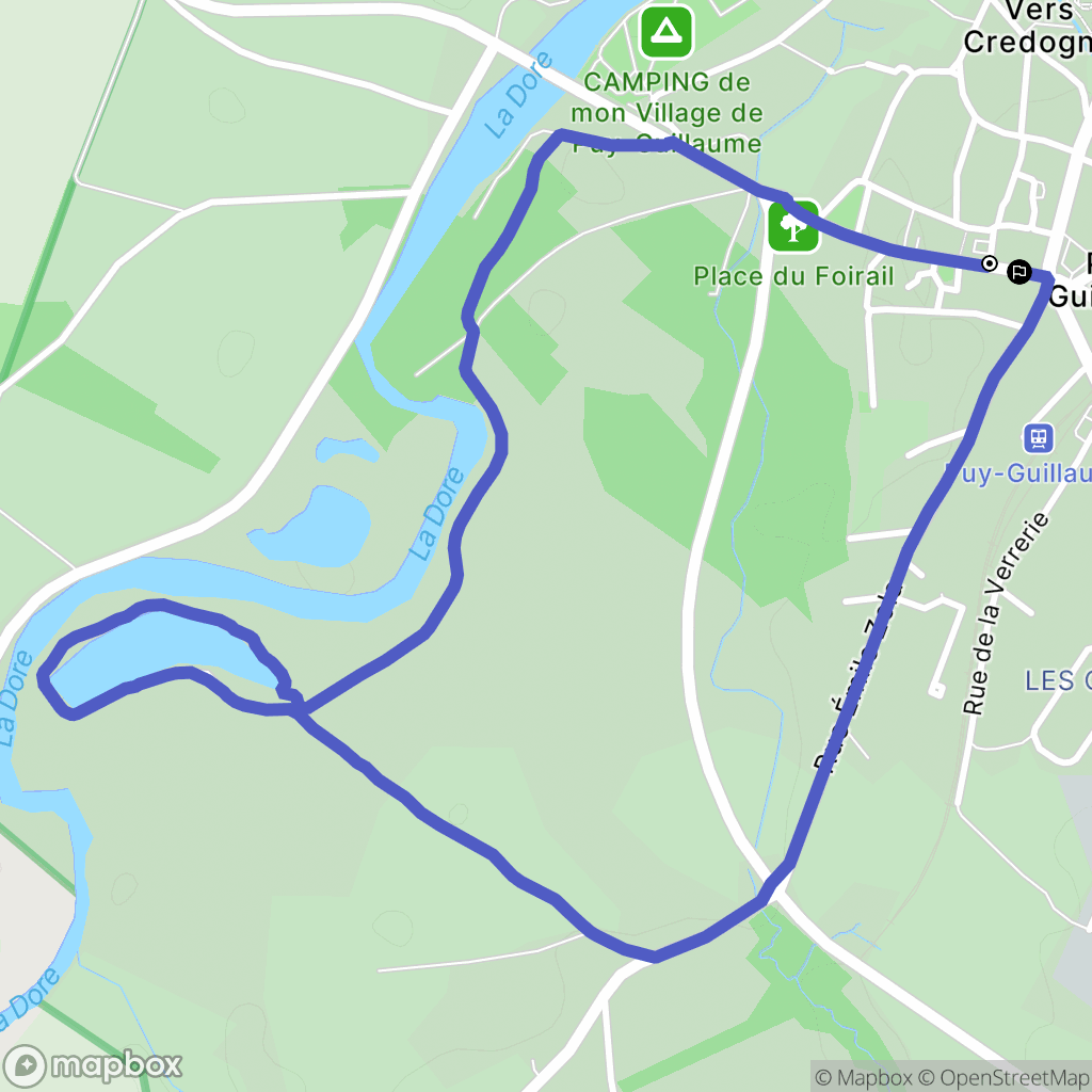 Puy-Guillaume : carte du parcours de randonnée - France