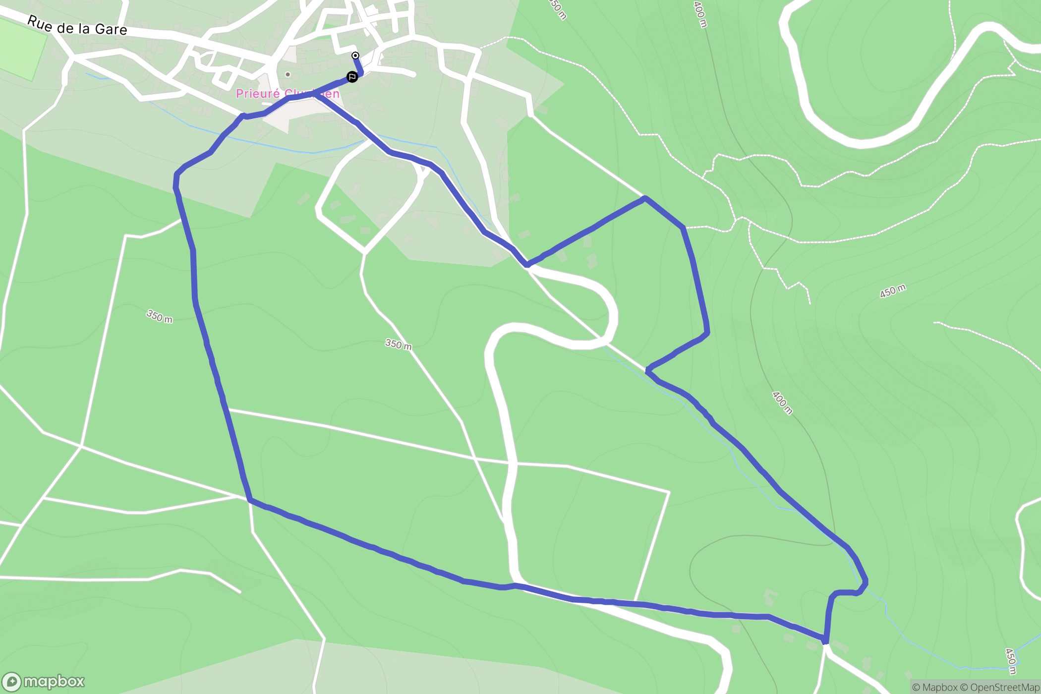 Ris : carte du parcours de randonnée - France