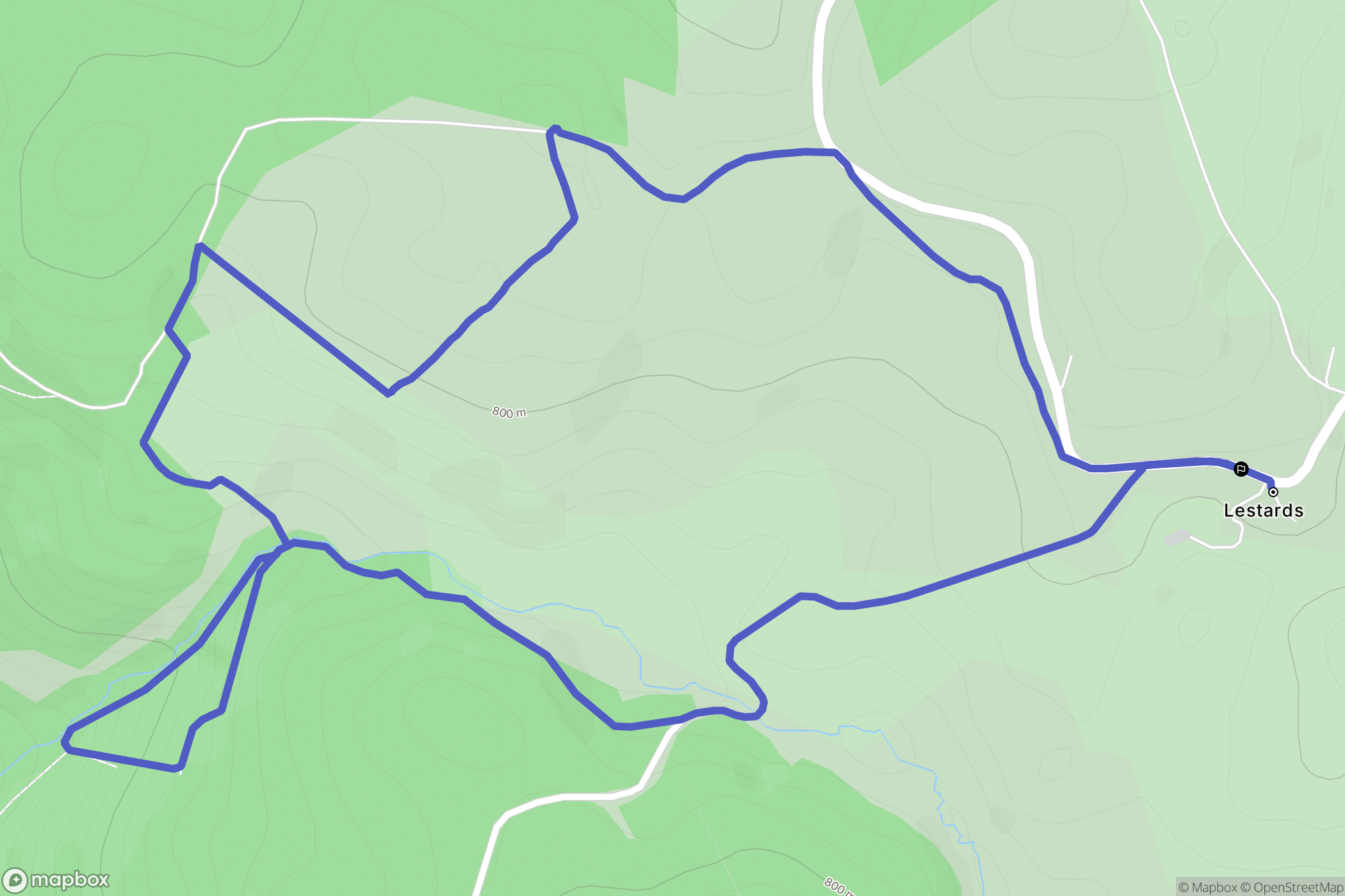 Lestards : carte du parcours de randonnée - France