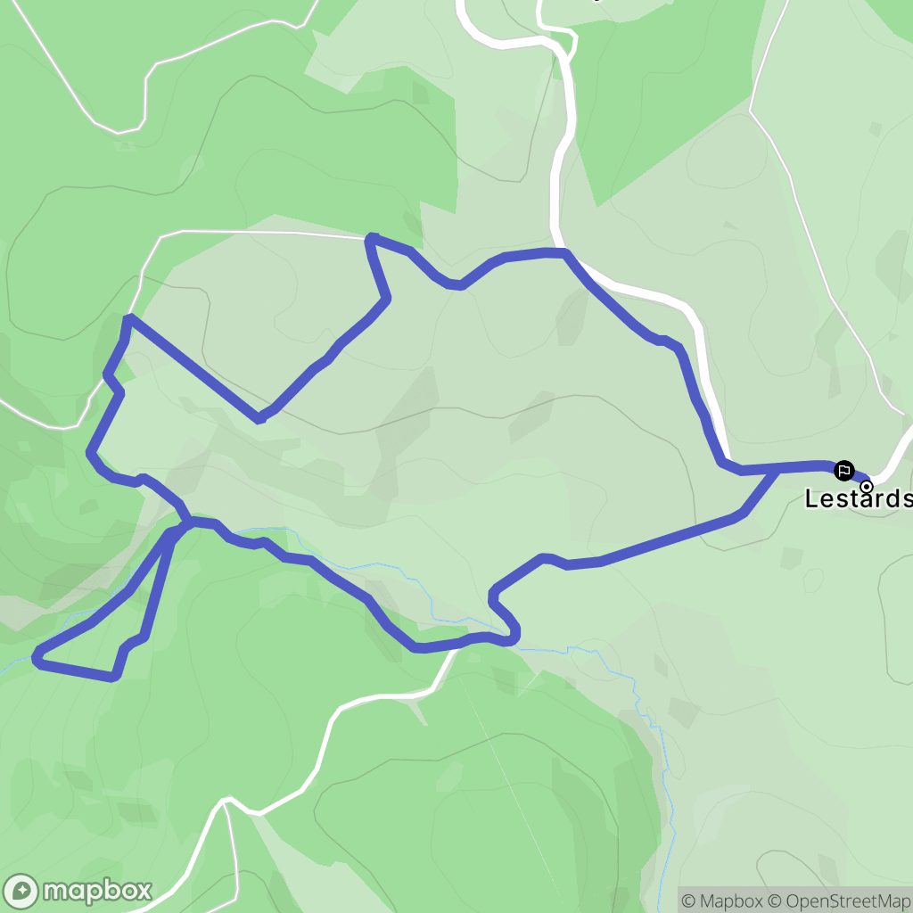 Lestards : carte du parcours de randonnée - France