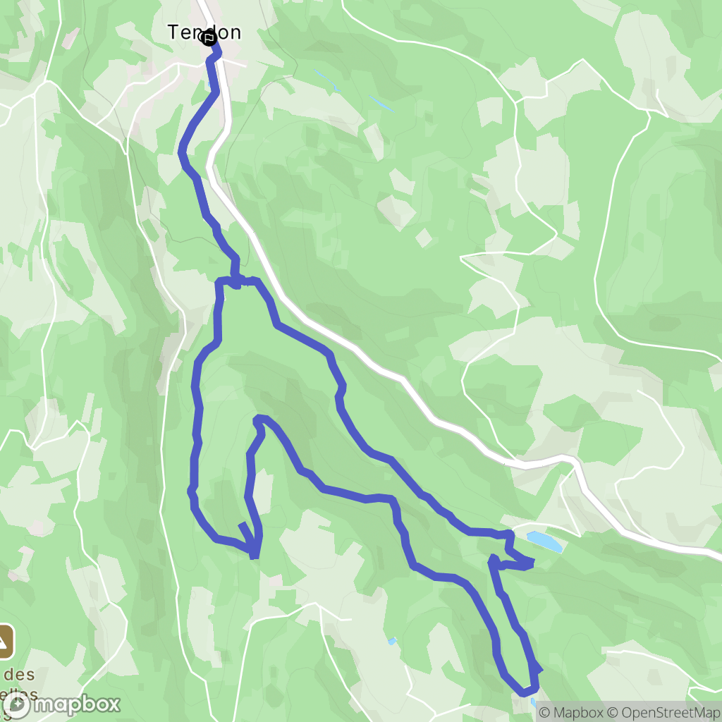 Tendon : carte du parcours de randonnée - France
