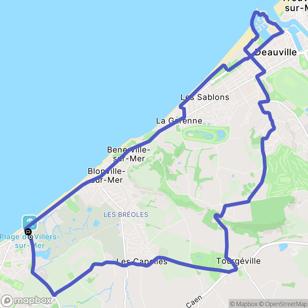 Villers-sur-Mer : carte du parcours de randonnée - France