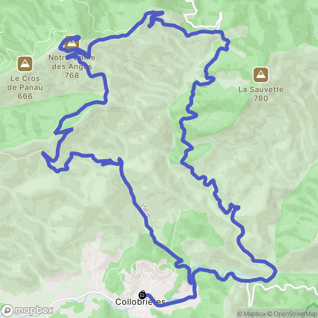 Collobrières : carte du parcours de randonnée - France