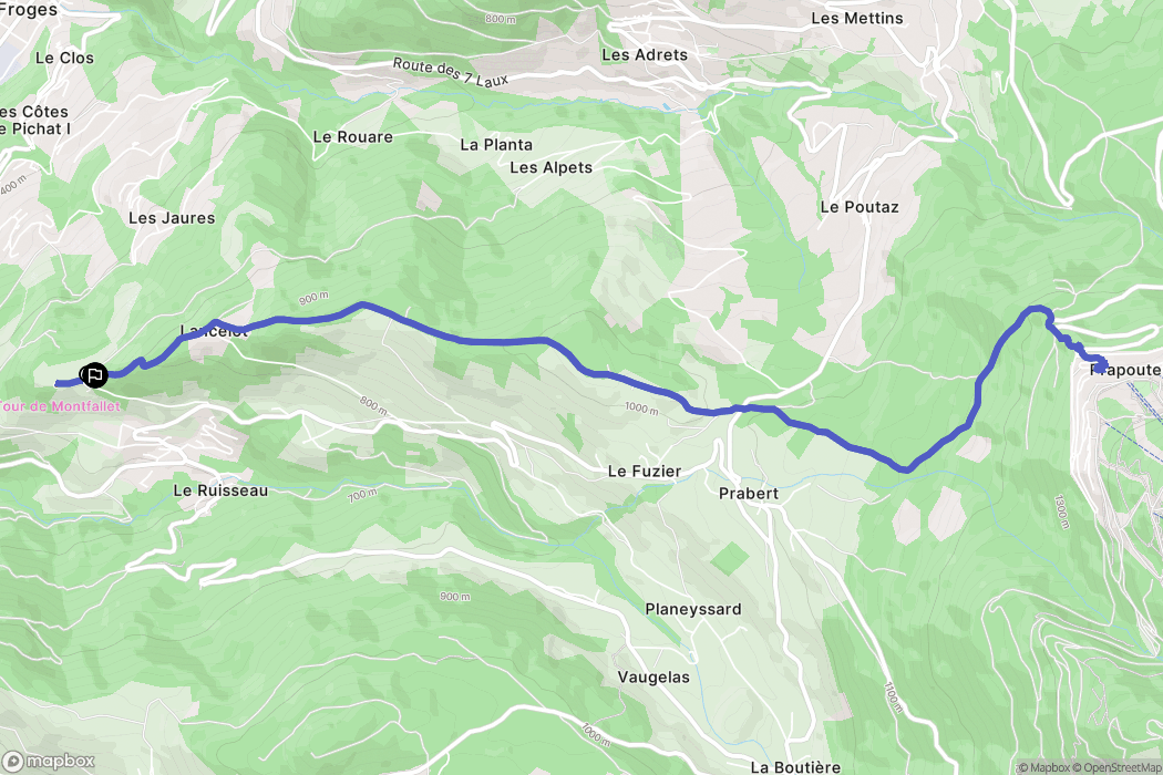 Froges : carte du parcours de randonnée - France