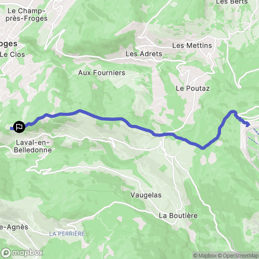 Froges : carte du parcours de randonnée - France