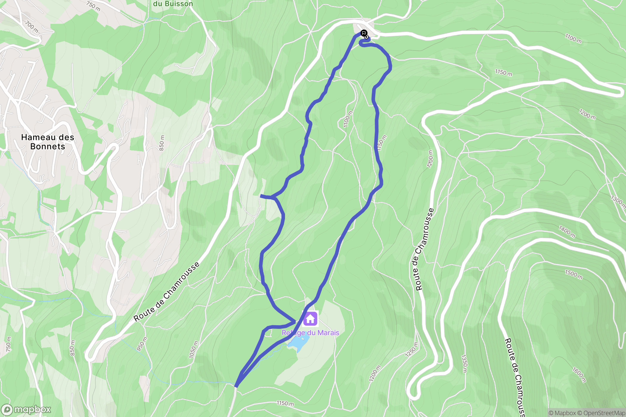 Saint-Martin-d'Uriage : carte du parcours de randonnée - France