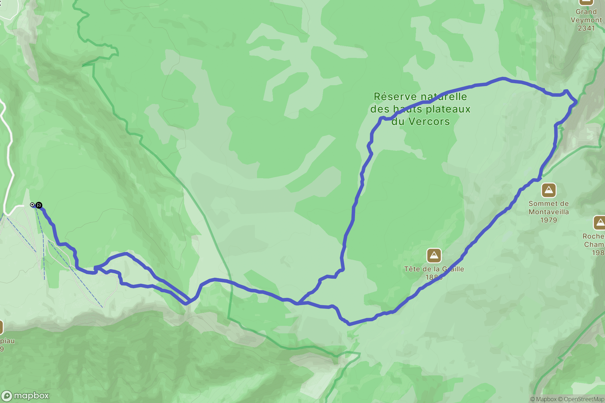 Saint-Agnan-en-Vercors : carte du parcours de randonnée - France